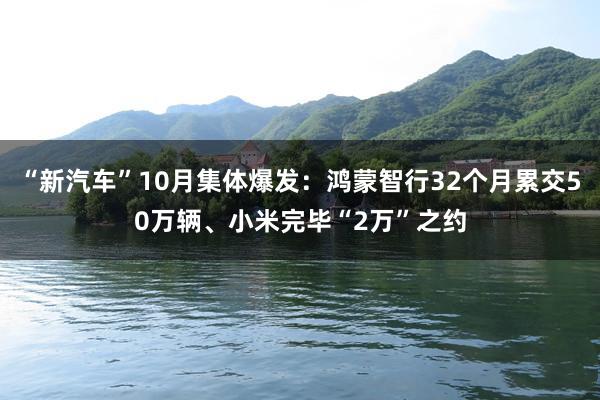 “新汽车”10月集体爆发：鸿蒙智行32个月累交50万辆、小米完毕“2万”之约